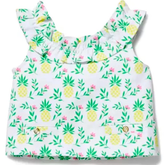 Janie and Jack Other - Janie and Jack Baby Girl Pineapple and Floral Ruffle Top Size 3-6 Months